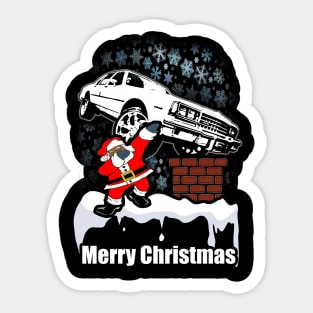 Dabbing Santa Clause Merry Box Caprice Christmas Sticker